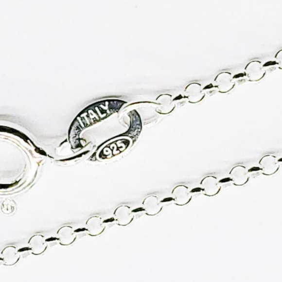 FIRM 925 Silver Italy Chain & White Sapphire Bow Pendant - Picture 6 of 7